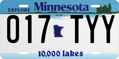 MN license plate 017TYY