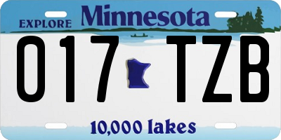 MN license plate 017TZB