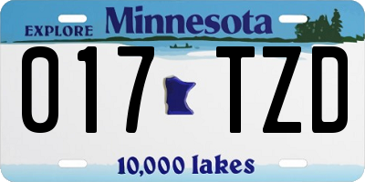 MN license plate 017TZD