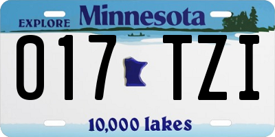 MN license plate 017TZI
