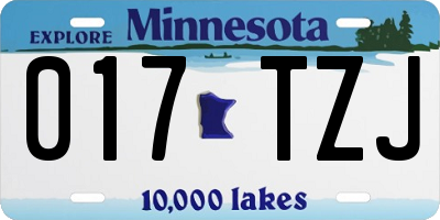MN license plate 017TZJ
