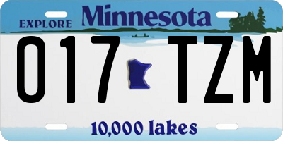 MN license plate 017TZM