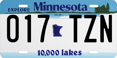 MN license plate 017TZN
