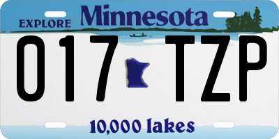 MN license plate 017TZP