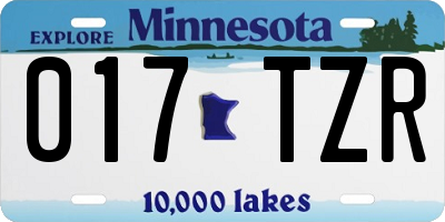 MN license plate 017TZR