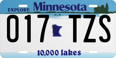 MN license plate 017TZS