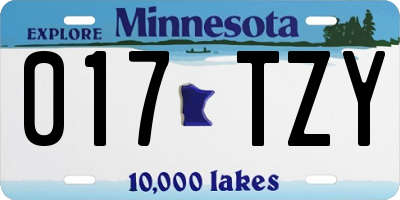MN license plate 017TZY