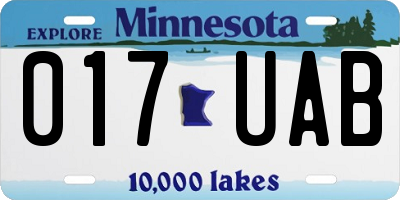 MN license plate 017UAB