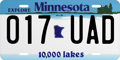 MN license plate 017UAD
