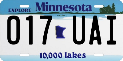 MN license plate 017UAI