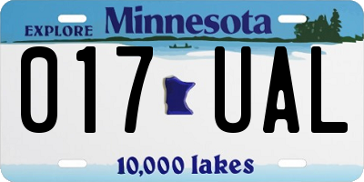 MN license plate 017UAL