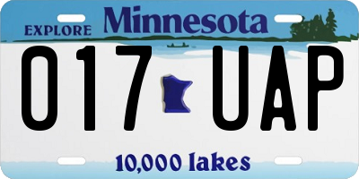 MN license plate 017UAP