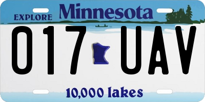 MN license plate 017UAV