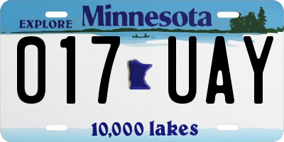 MN license plate 017UAY