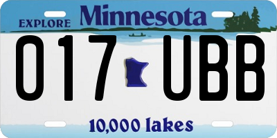 MN license plate 017UBB