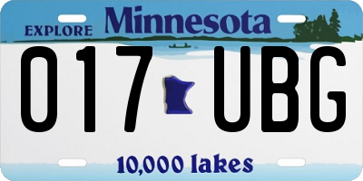 MN license plate 017UBG