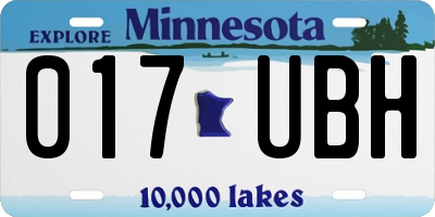 MN license plate 017UBH