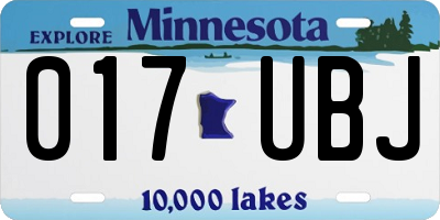 MN license plate 017UBJ