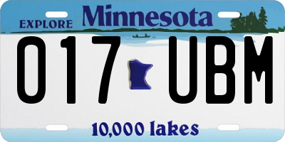 MN license plate 017UBM
