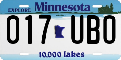 MN license plate 017UBO