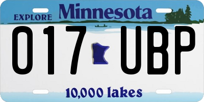 MN license plate 017UBP