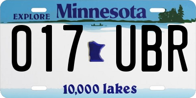 MN license plate 017UBR