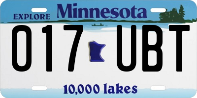 MN license plate 017UBT