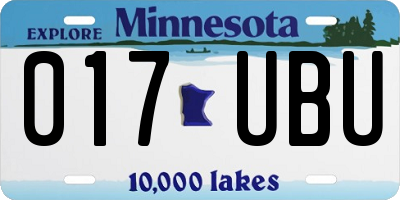MN license plate 017UBU