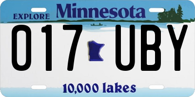 MN license plate 017UBY