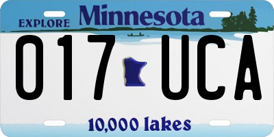 MN license plate 017UCA