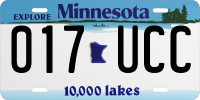 MN license plate 017UCC