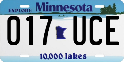 MN license plate 017UCE