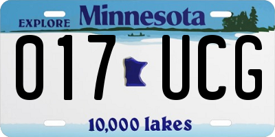 MN license plate 017UCG