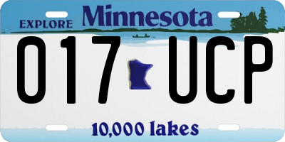 MN license plate 017UCP