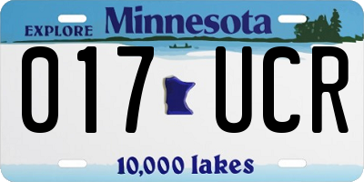 MN license plate 017UCR