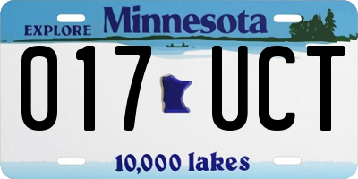 MN license plate 017UCT
