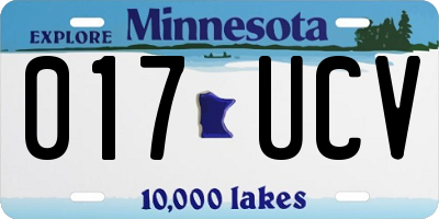 MN license plate 017UCV