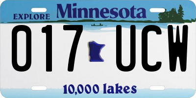 MN license plate 017UCW