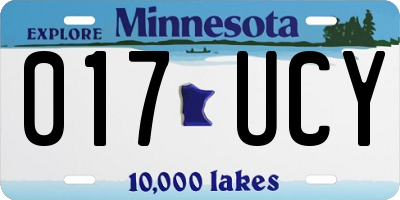 MN license plate 017UCY