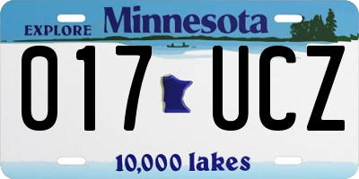 MN license plate 017UCZ
