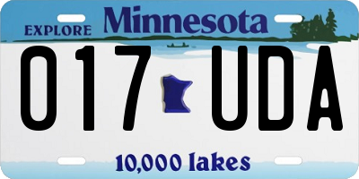 MN license plate 017UDA