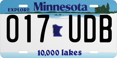 MN license plate 017UDB