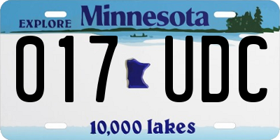 MN license plate 017UDC