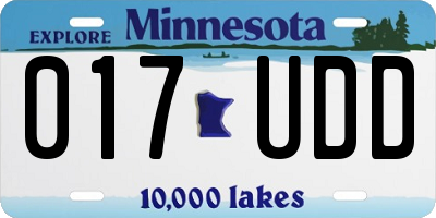 MN license plate 017UDD