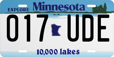 MN license plate 017UDE