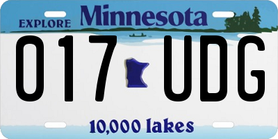 MN license plate 017UDG