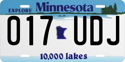 MN license plate 017UDJ
