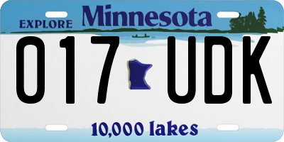 MN license plate 017UDK