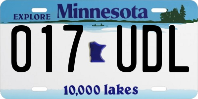 MN license plate 017UDL
