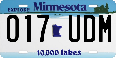 MN license plate 017UDM